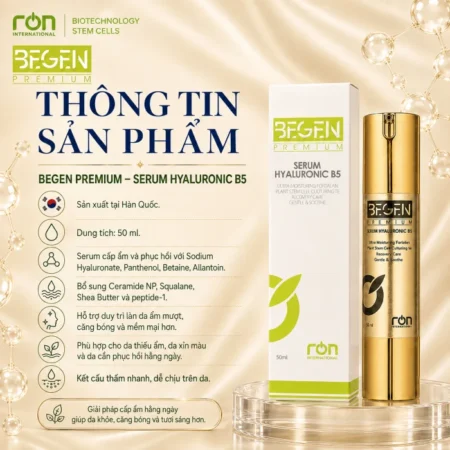 Tinh chất dưỡng ẩm Begen Premium Hyaluronic B5 Serum