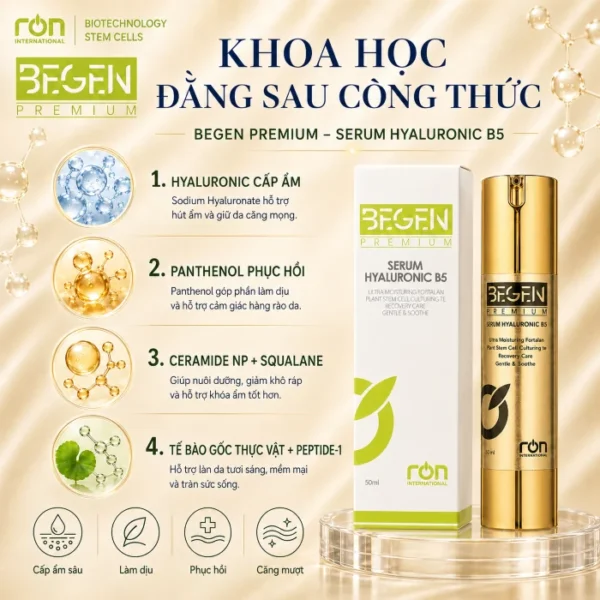 Tinh chất dưỡng ẩm Begen Premium Hyaluronic B5 Serum - Ảnh 4