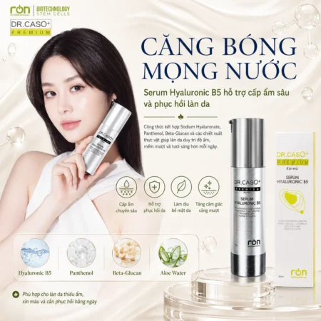 Tinh chất siêu cấp ẩm và làm sáng da công nghệ sinh học DR.CASO+ PREMIUM Hyaluronic B5 Serum