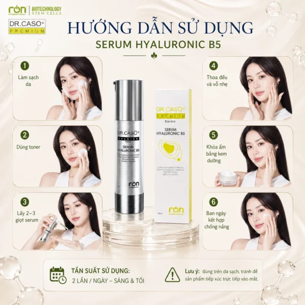 Tinh chất siêu cấp ẩm và làm sáng da công nghệ sinh học DR.CASO+ PREMIUM Hyaluronic B5 Serum - Ảnh 2