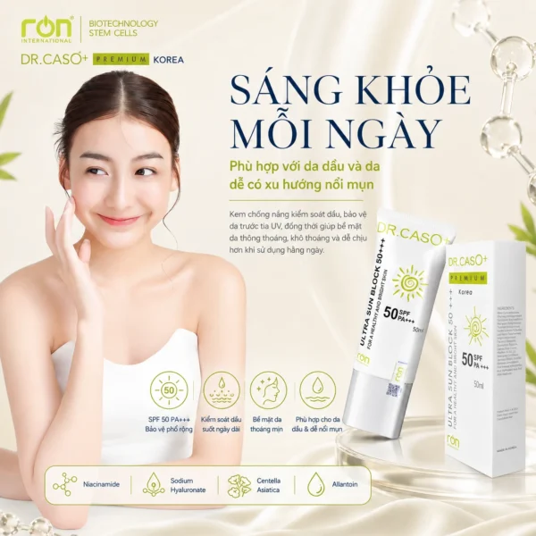 Kem chống nắng DR.CASO+ PREMIUM Ultra Sun Block SPF 50+ PA++++ - Ảnh 9